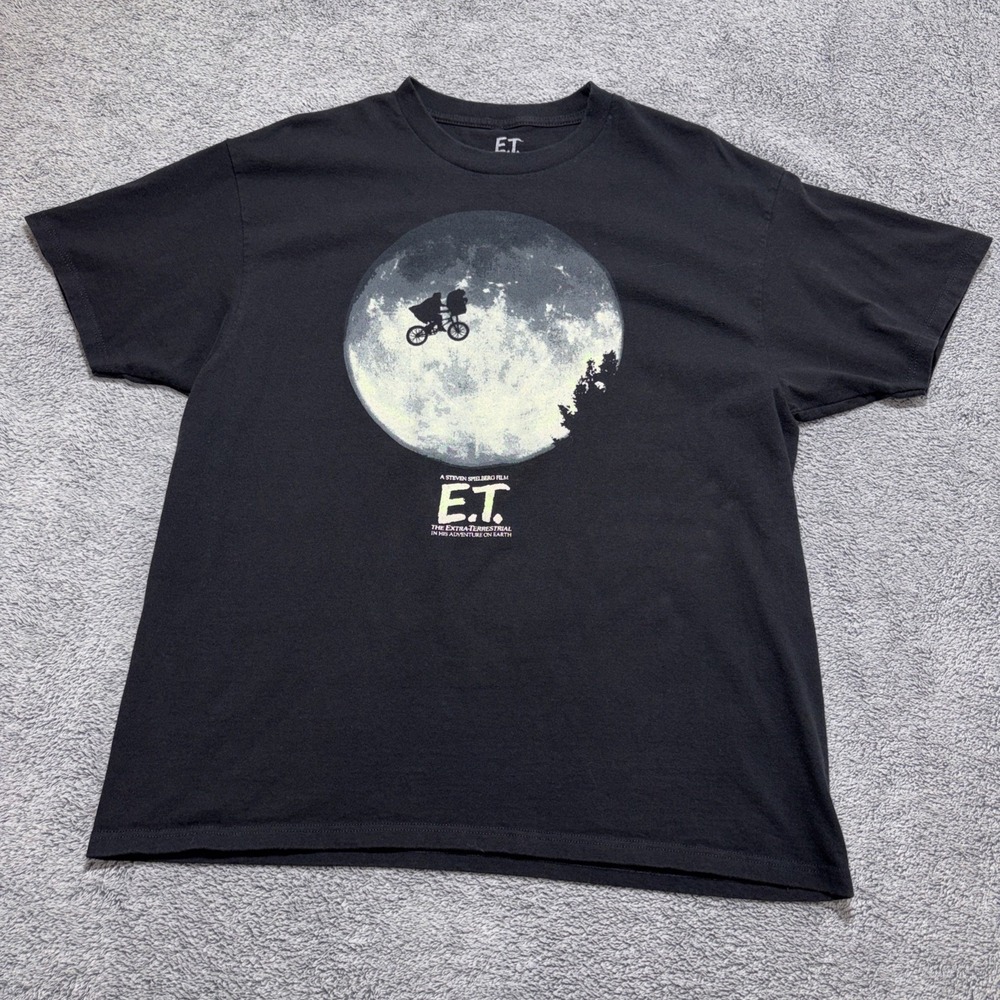 Extra Terrestrial E.T. Phone Home T-shirt Unisex XL Black Steven Spielberg Film